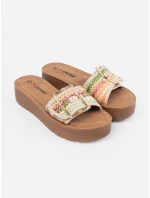 Luxusní vícebarevné dámské  nazouváky platforma