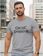 Pánské klasické tričko s nápisy bavlna šedá FashionStreet NX5144R Pánské klasické tričko s nápisy bavlna šedá FashionStreet NX5144R