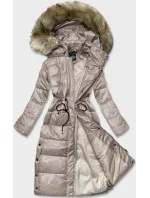 Dlouhá dámská prošívaná bunda ve velbloudí barvě (H-201) Dlouhá dámská prošívaná bunda ve velbloudí barvě (H-201)