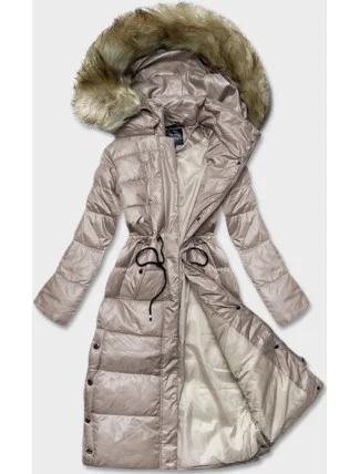 Dlouhá dámská prošívaná bunda ve velbloudí barvě (H-201) Dlouhá dámská prošívaná bunda ve velbloudí barvě (H-201)