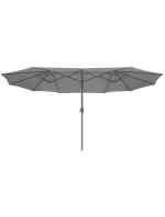 ZAHRADNÍ PARASOL XXXL 2,7x4,6 m ŠEDÝ SASKA GARDEN