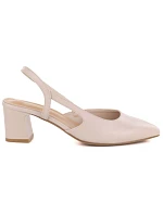 Béžové lodičky na jehlovém podpatku bez podpatku Sergio Leone SK472 Béžové lodičky na jehlovém podpatku bez podpatku Sergio Leone SK472