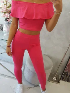 Sada s volánky malinová