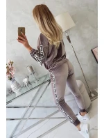 Velurová souprava Love grey