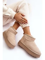 Modní semišové nízké sněhule jasně béžové Nucca