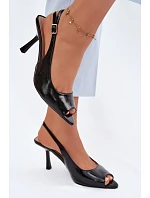 Dámské sandály na podpatku černé Sevina