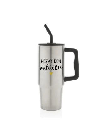 HEZKÝ DEN MILÁČKU - stříbrný cestovní termohrnek 900 ml