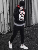 FashionStreet černá pánská tepláková souprava AX0657 FashionStreet černá pánská tepláková souprava AX0657