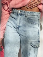 Dámské kalhoty ARGORAVE cargo baggy denim modré FashionStreet UY2226