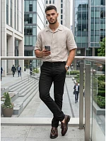 Pánské vypasované kalhoty chinos black FashionStreet kalhoty UX4495