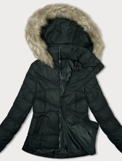 Krátká dámská prošívaná zimní bunda v army barvě J Style (5M3153-136)