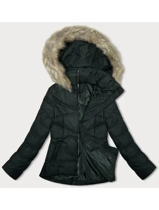 Krátká dámská prošívaná zimní bunda v army barvě J Style (5M3153-136)