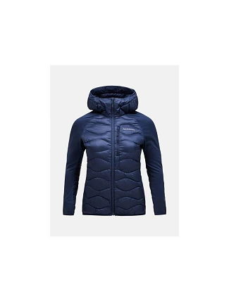 Peak Performance W Bunda s kapucí Helium Down Hybrid Hood navy blue Peak Performance W Bunda s kapucí Helium Down Hybrid Hood navy blue