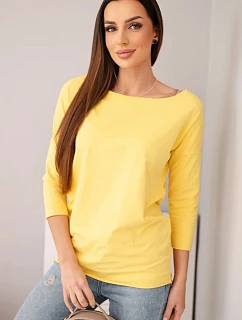 Dámská halenka s lodičkovým výstřihem žlutá