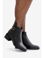 Zateplené dámské boty na podpatku se zipem černé Vinceza 66724