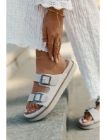 Dámské Semišové Pantofle S Přezkami Béžové D.Franklin DFSH405001