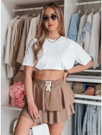 FALBELA hnědá mini sukně FashionStreet s volánem CY0498 FALBELA hnědá mini sukně FashionStreet s volánem CY0498
