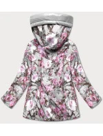 Oboustranná šedá dámská květovaná bunda (PC-7509-61) Oboustranná šedá dámská květovaná bunda (PC-7509-61)