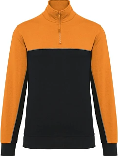 WK WK 404 Pracovní mikina s 1/4 zipem 20.W404 black/orange
