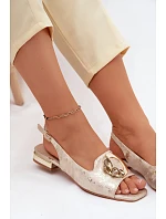 Dámské sandály Ploché S ozdobou S.Barski KV61-6024 Zlaté