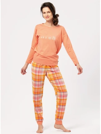 Pyžamo Key LNS 667 B24 Flanelové dlouhé/r S-XL dámské Pyžamo Key LNS 667 B24 Flanelové dlouhé/r S-XL dámské