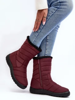 Vysoké Dámské Ocákané Sněžáky Bordové Luxina