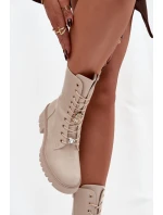 Dámské workery s přezkami Medvídek Srdce Béžové Iravine