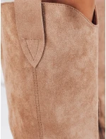 Dámské semišové kovbojské boty béžové FashionStreet ZY1203 Dámské semišové kovbojské boty béžové FashionStreet ZY1203