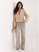 Krótka kurtka - marynarka na podszewce Goodlookin jasny beż (A9558)