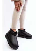 Kožené Dámské Sněžníky Na Platformě Černé Loreley