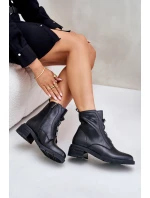 Kožené boty na zip zateplené černé Olidrila Kožené boty na zip zateplené černé Olidrila