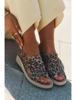 Zazoo 40392 Kožené Sandály Dámské Leopardí Hnědé