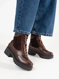 Luxusní dámské vínový kotníčkové boty Obcas