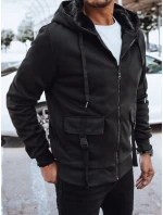 Pánská teplá mikina na zip černá FashionStreet BX5623