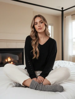 MONAVIA dámský svetr černý FashionStreet MY2399