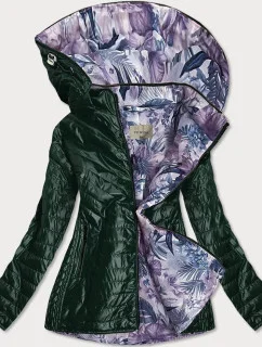 Zelená dámská bunda s ozdobnou podšívkou (MM21)