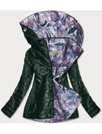 Zelená dámská bunda s ozdobnou podšívkou (MM21)