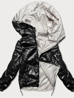 Černá/béžová dámská oboustranná bunda (BH-2204BIG)