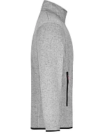 Daiber JN 762 Pánská pletená fleecová bunda 02.0762 light grey melange/red