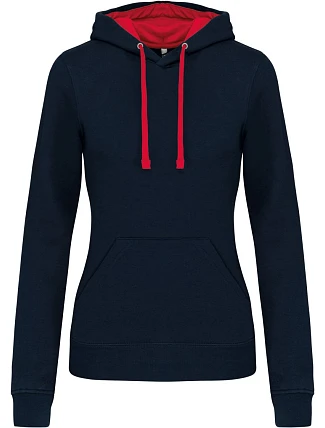 Kariban K 465 Dámská mikina s kontrastní kapucí 20.K465 navy/red Kariban K 465 Dámská mikina s kontrastní kapucí 20.K465 navy/red