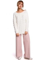 Svetr s výstřihem Bateau M511 šedý - Moe Svetr s výstřihem Bateau M511 šedý - Moe