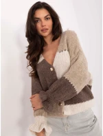 Dámský svetr MI SW 0903.87 Béžovohnědý s ecru - FPrice