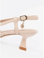 Výborné dámské  lodičky Jasnobeżowy na širokém podpatku