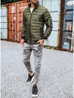 Pánská přechodná prošívaná zelená bunda FashionStreet TX3408z