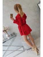 Šaty se svislými volány červené