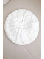 Dámská zimní vlněná čepice beret K414 bílá