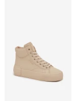 Dámské zateplené tenisky na platformě Big Star – béžové Dámské zateplené tenisky na platformě Big Star – béžové