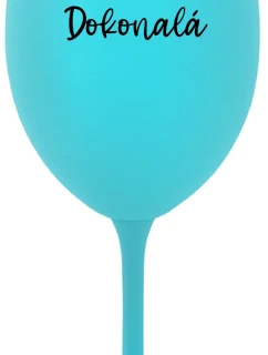 PANÍ DOKONALÁ - tyrkysová sklenice na víno 350 ml