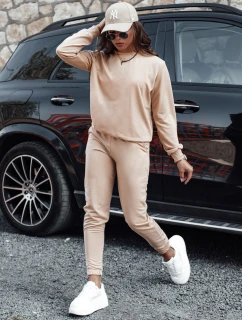 MILIAN dámská tmavě béžová tepláková souprava FashionStreet AY1107