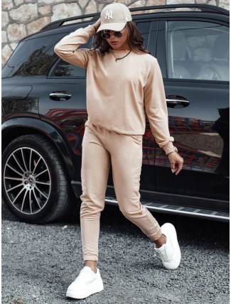 MILIAN dámská tmavě béžová tepláková souprava FashionStreet AY1107